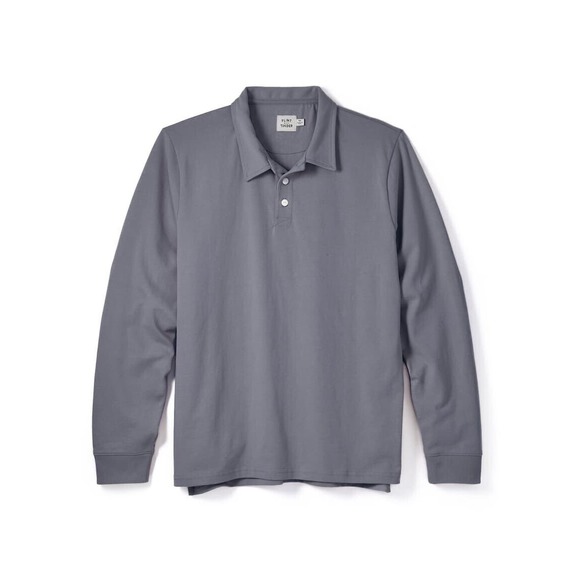 Flint And Tinder Heavyweight Rugby Long Sleeve Polo Shirt Gray Size XL - Picture 1 of 6